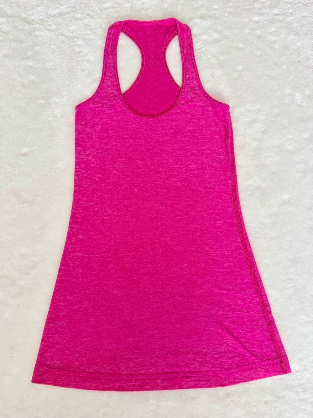 Lululemon Cool Racerback Tank Top Heathered Hot Pink Size 4 Yoga Running - Picture 3 of 6